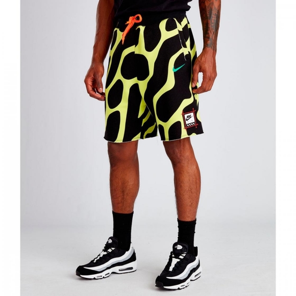 Nike Neon Black Camo Shorts Retro Future Loose Fit
